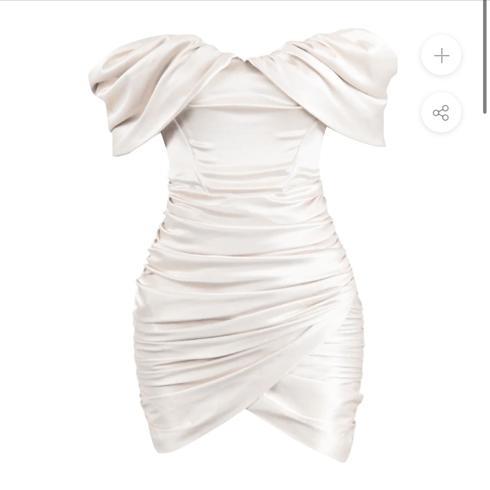 LEAU DIVINE SATIN CORSET DRESS - IVORY